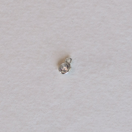 Clear CZ Charm 3mm - Set of 3