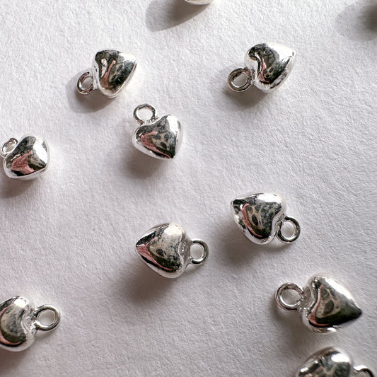 Mini Puff Heart Charm - Set of 3