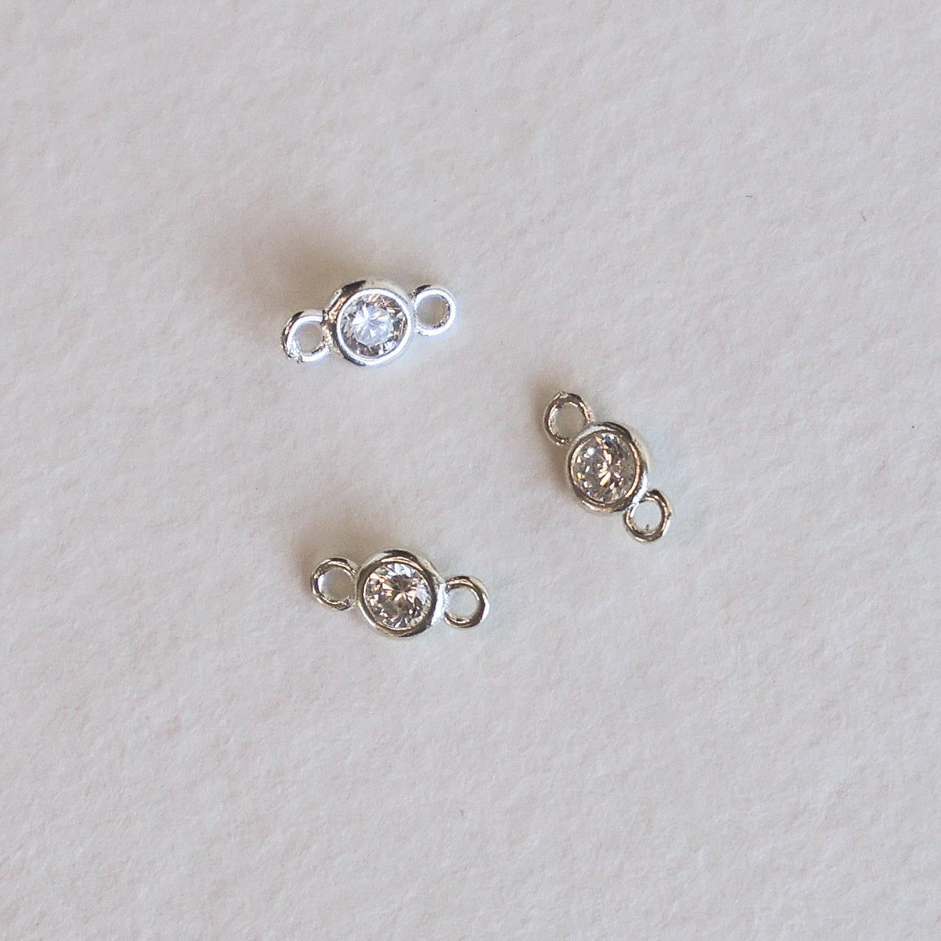 Clear CZ Connector 3mm - Set of 3