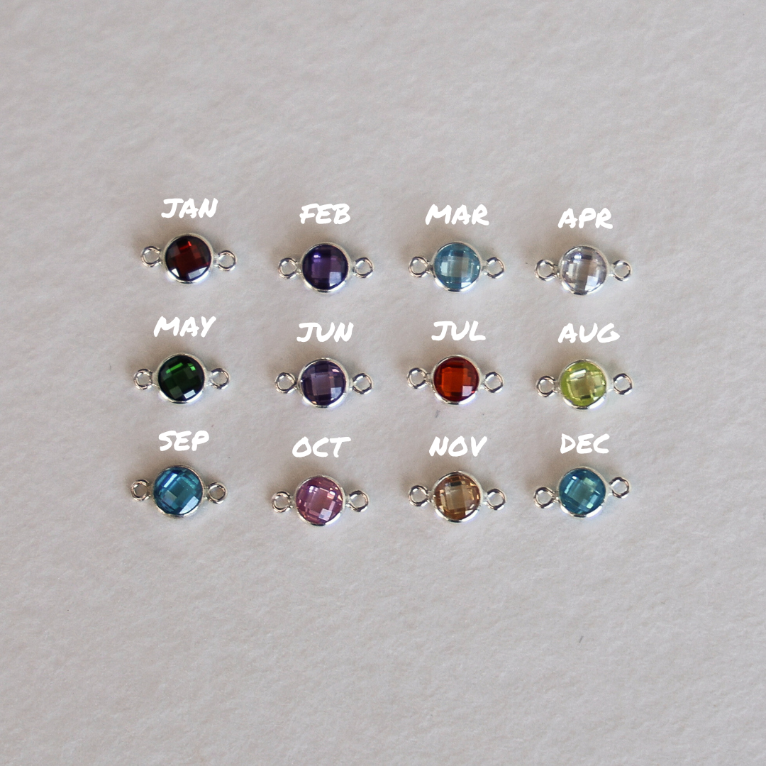 Flat Birthstone Connector 4mm - Individual Connectors