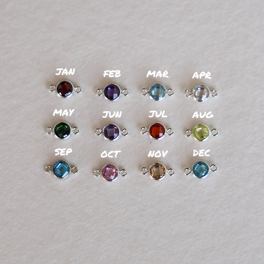 Flat Birthstone Connector 4mm - Individual Connectors
