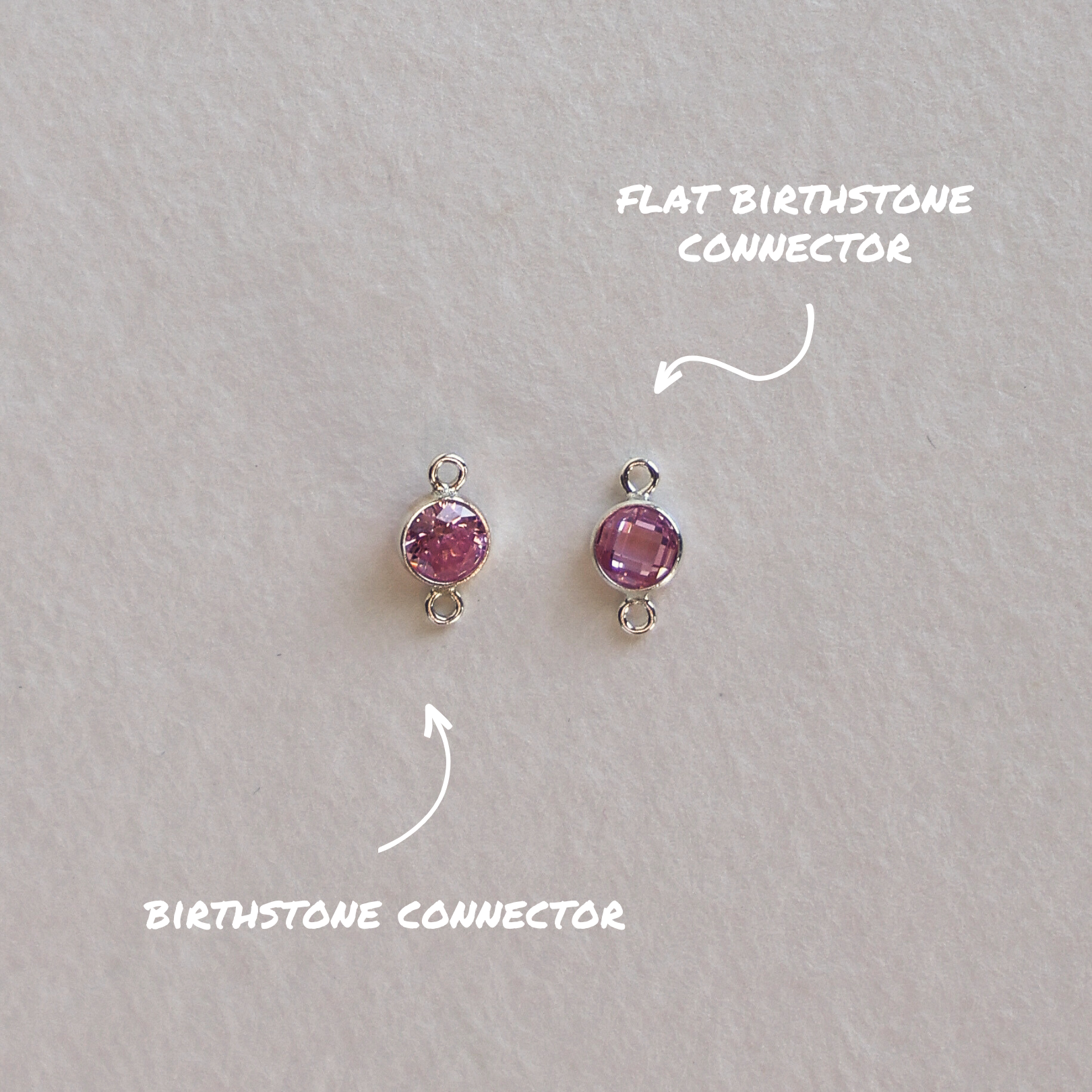 Flat Birthstone Connector 4mm - Set of 12