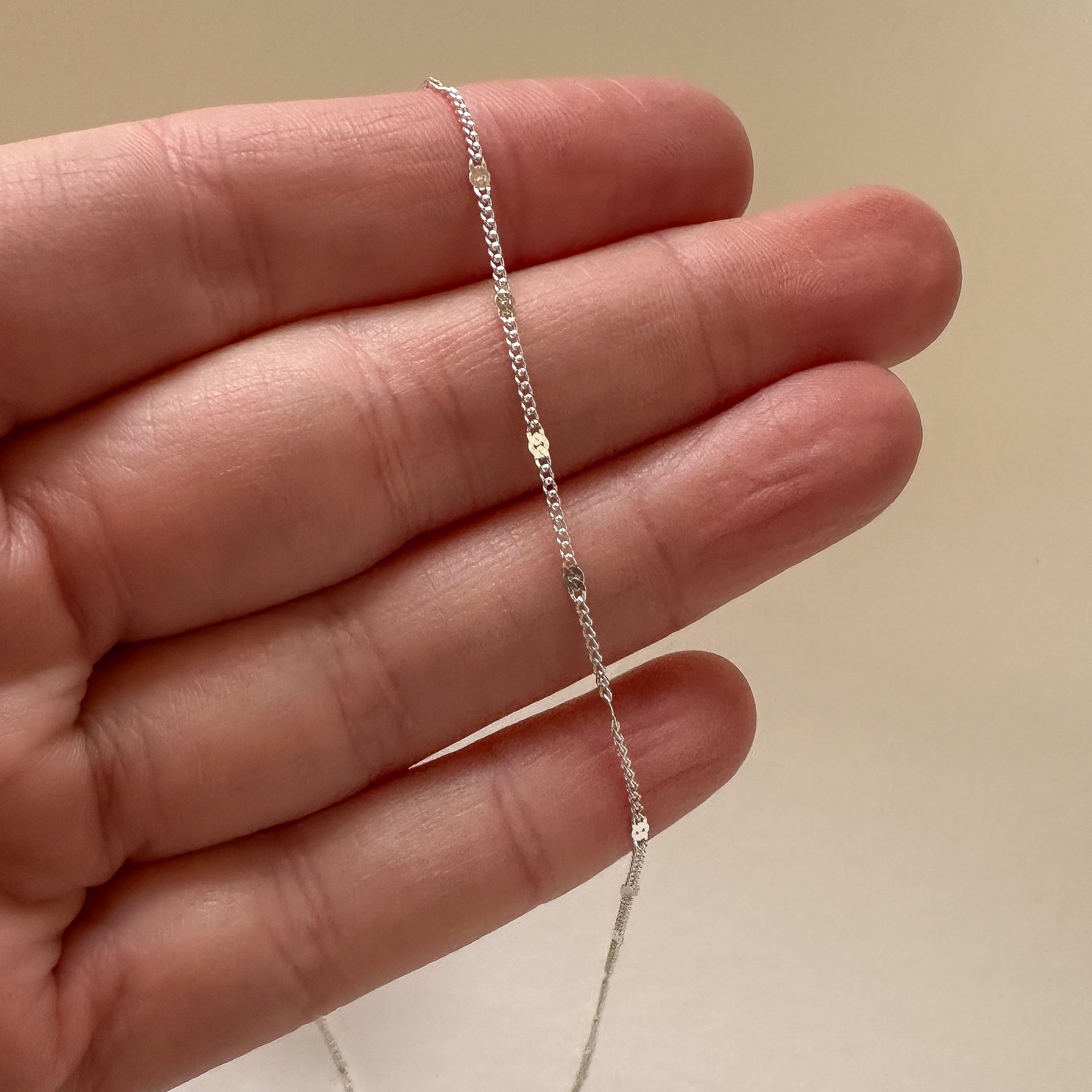Flat Sequin Curb Chain