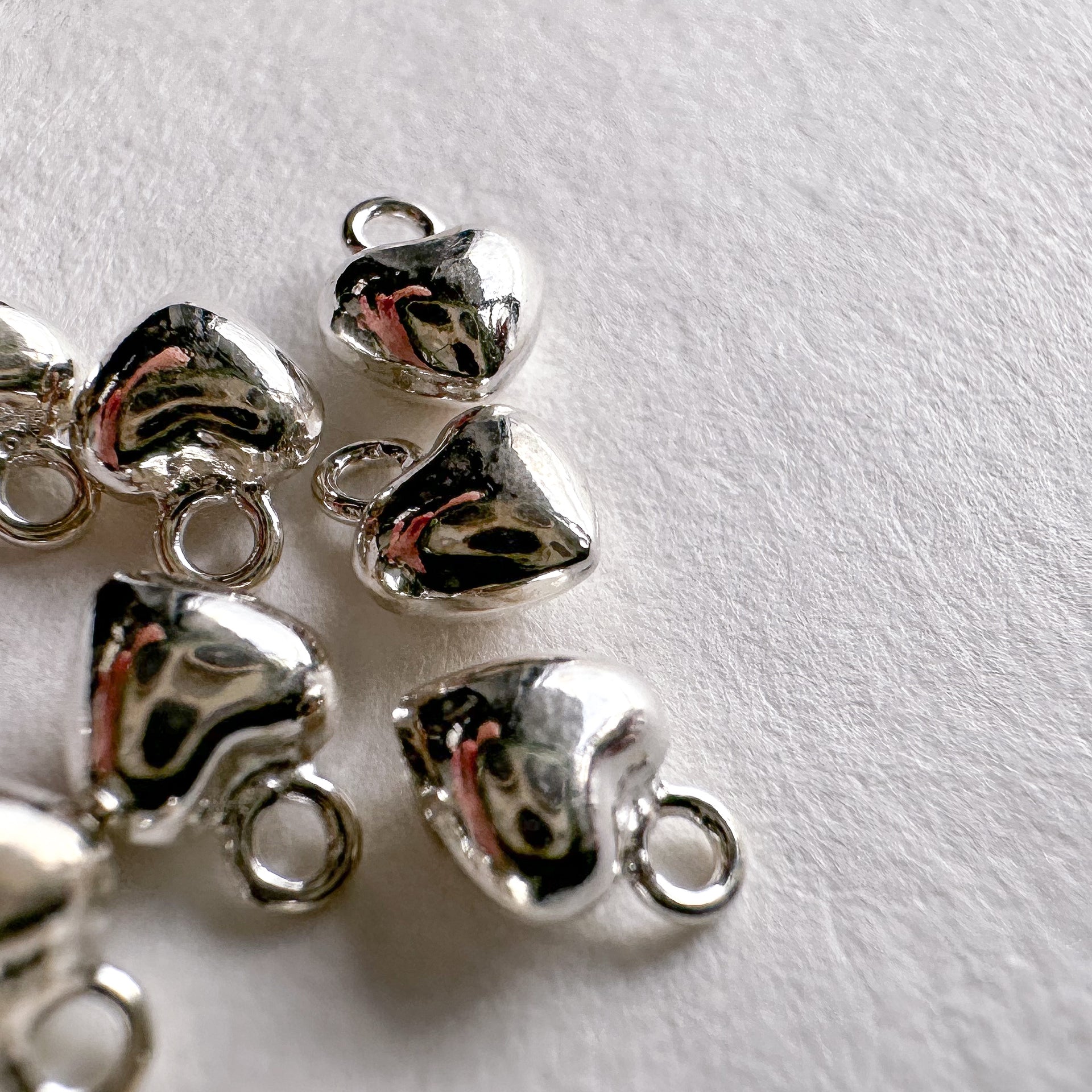 Mini Puff Heart Charm - Set of 3