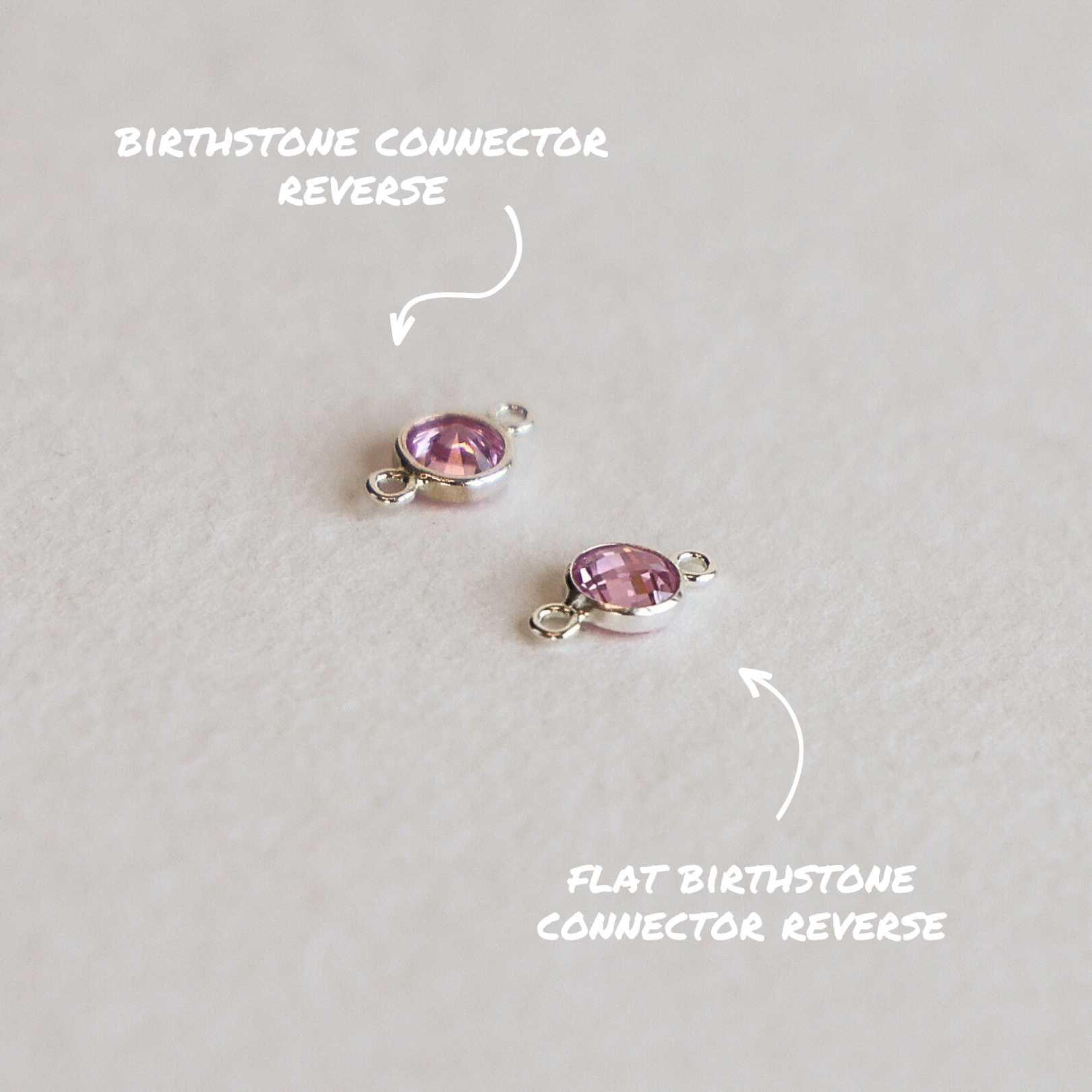 Flat Birthstone Connector 4mm - Set of 12