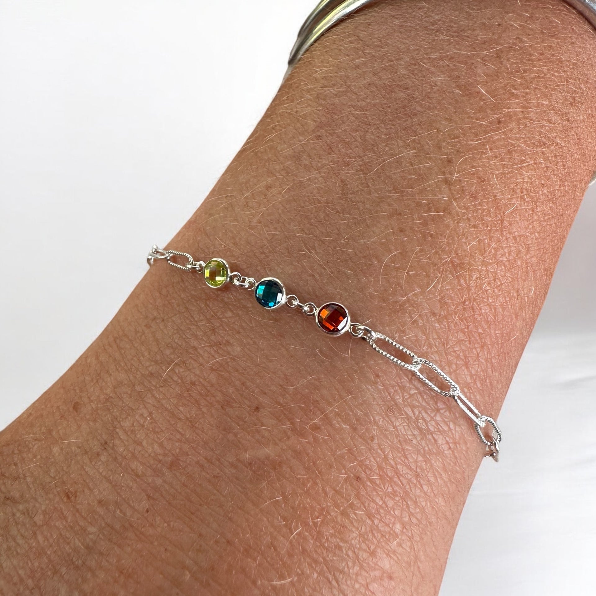 Flat Birthstone Connector 4mm - Set of 12