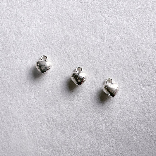 Mini Puff Heart Charm - Set of 3
