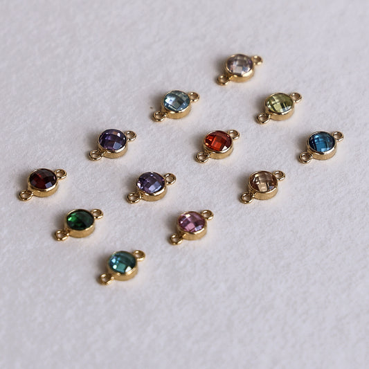 Flat Birthstone Connector 4mm - Individual Connectors