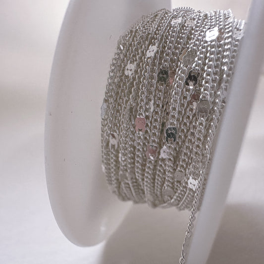 Flat Sequin Curb Chain
